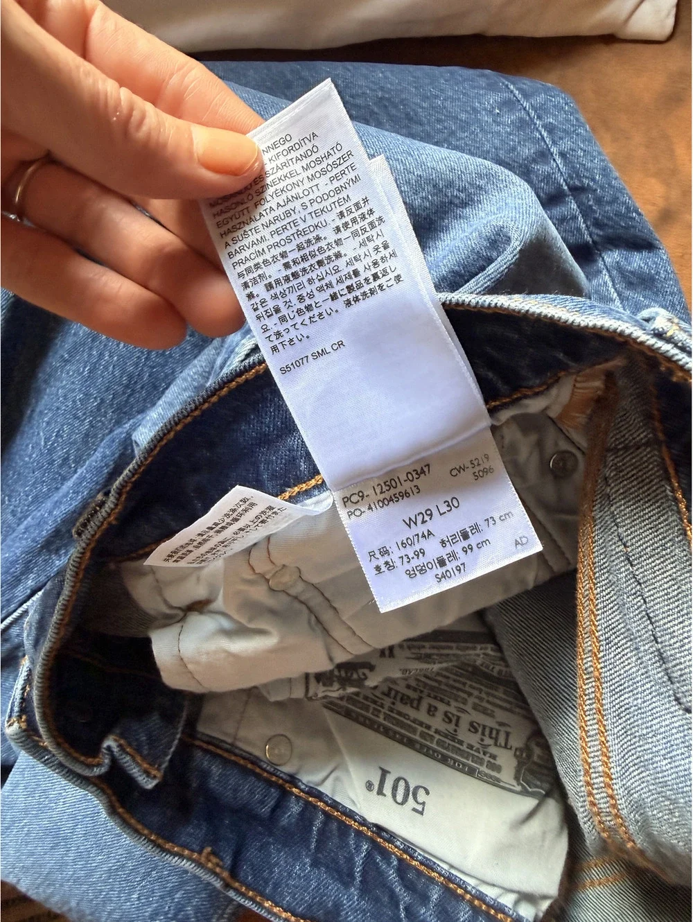 Levi's 501 button fly blue jeans 29x30 straight leg